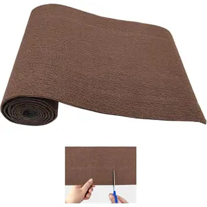 Trimmable    Carpet Covered 78.7"x15.8" Self-Adhesive  Tree Shelves Replacement  Mat  Scratcher for  Tree Shelf Steps Couch Furniture DIY Protector(Brown)
