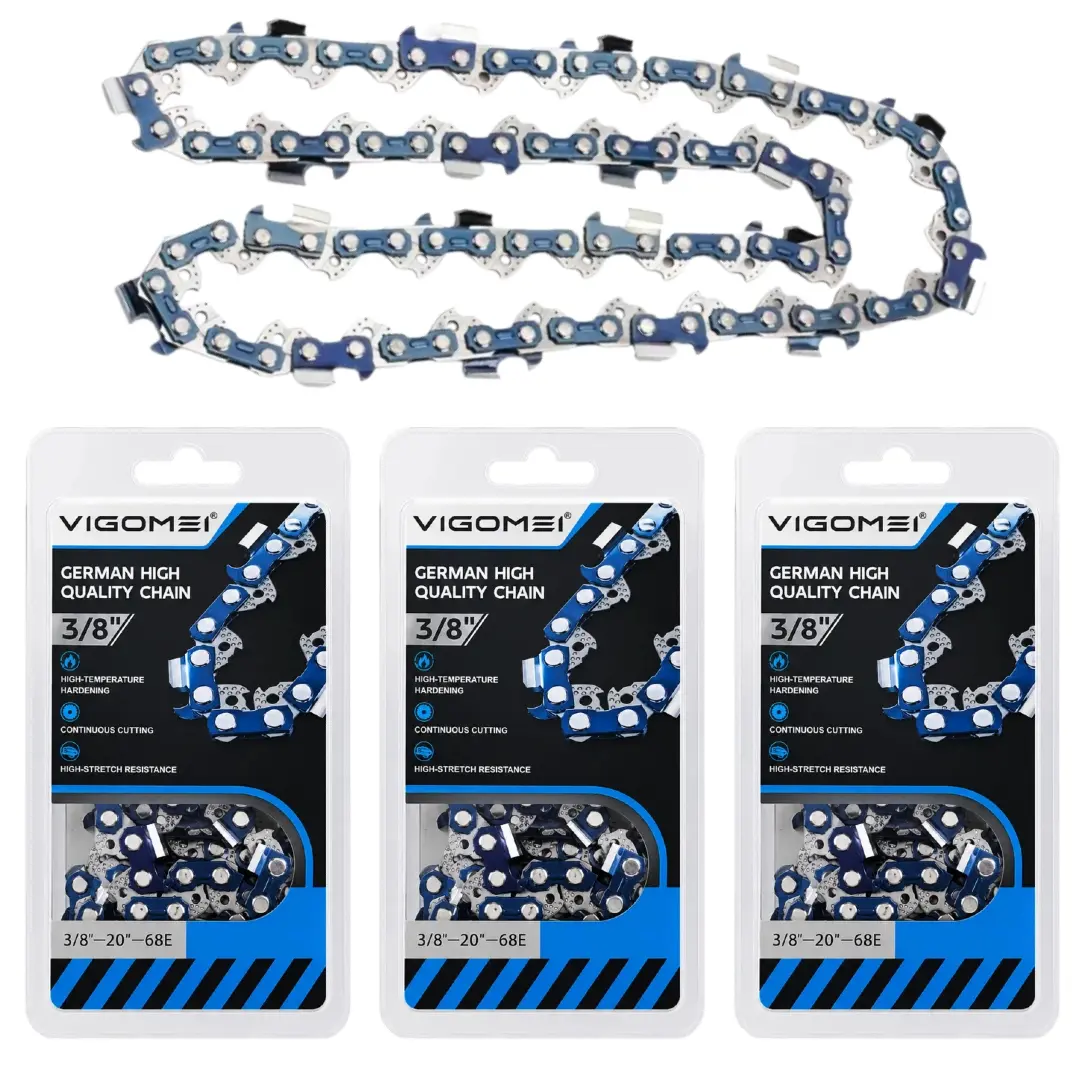 3PCS 3/8" Gas Chainsaw Chain Pitch, .058" Gauge 16/18/20/22/24 In Length, 68CrNiMo 59/64/68/76/84 Drive Links for Chain Saw Accessories