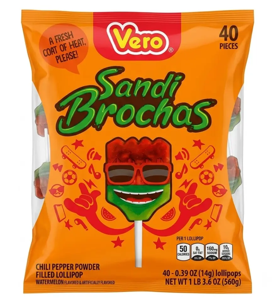 Vero Sandi Brochas - Watermelon lollipop- 40 pieces