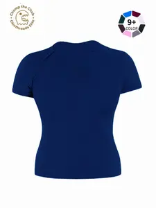 Women's Full Matte Nylon High Elastic Moisture-Wicking Short Sleeve Seamless Gym T-Shirt, Perfect for Spring Summer Fall Yoga and Outdoor Training High Stretch Sporty, Gym Workout Tops