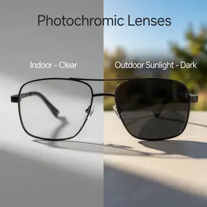 2026 Upgraded Unisex Aviator Sunglasses Polarized UV400 Auto Photochromic Clear Vision for All Occasions