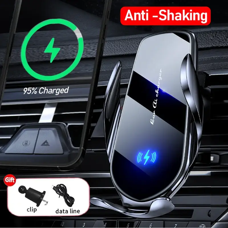 Car Wireless Charger Air Vent Car Phone Holder Mount 15W Fast Charging Station Car Bracket For iPhone 15 14 13 12 Samsung Xiaomi