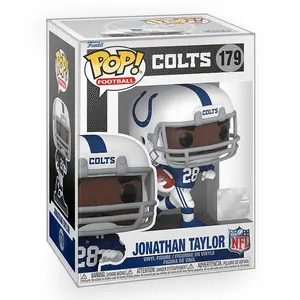 Funko POP Football: Indianapolis Colts - Jonathan Taylor NFL Vinyl Figure with Epic Collectibles Premium Box Protector Included