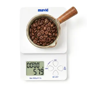 MAVIE 2-in-1 Digital Coffee Scale with Timer High Precision Pour-Over Food Scale (3kg / 0.1g Accuracy)