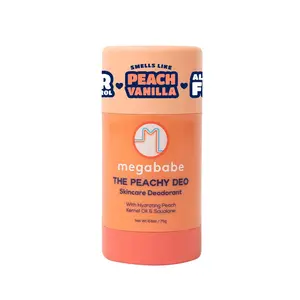 Megababe Skincare Deodorant - The Peachy Deo with 72 hour Odor Protection | Hydrating Peach Kernel Oil & Squalane | Aluminum-Free, All Natural | 2.6 oz