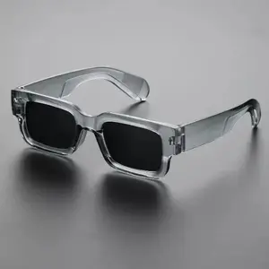 Retro Full-rim Sunglasses Set Thick Trendy Frame With Clear PC Lenses Anti-glare Comfortable Fashion Eyewear Stylish Daily Accessory Suitable For Beach Travel Party Gathering And Outdoor Casual Wear-MM1