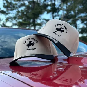 Ghost Ridge Brand Beige/Black Otto 31-069 Classic Fit Hat with Black Strap and Logo Design