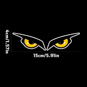 1PC Reflective Devil Eye Warning Sticker Set, Suitable for Car Body/Window, Motorcycle Shell, Helmet, Bicycle Frame, Luggage, Night Safety Warning Decorative Decals, Waterproof & Scratch-Resistant, Add Safety Protection and Cool Personality to Your Gear