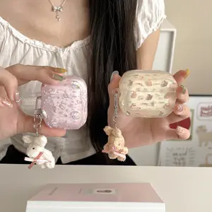 [5A11] The floral rabbit is suitable for Apple airpods4 earphone case, the new airpodspro3 protective case, and the pro3 generation earphone case.