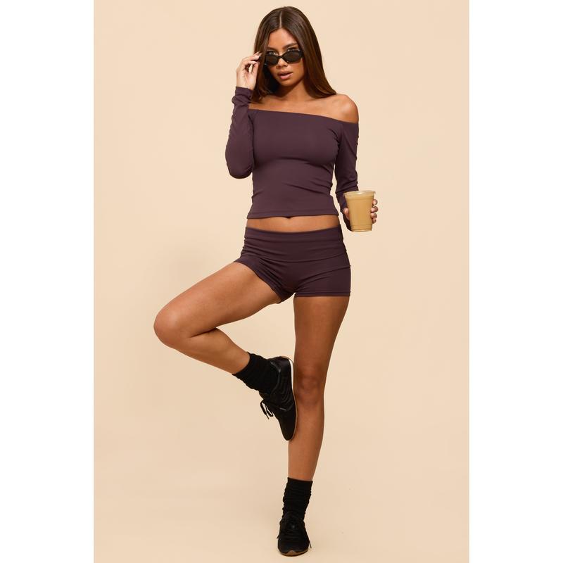 Tezia Off Shoulder Long Sleeve Top