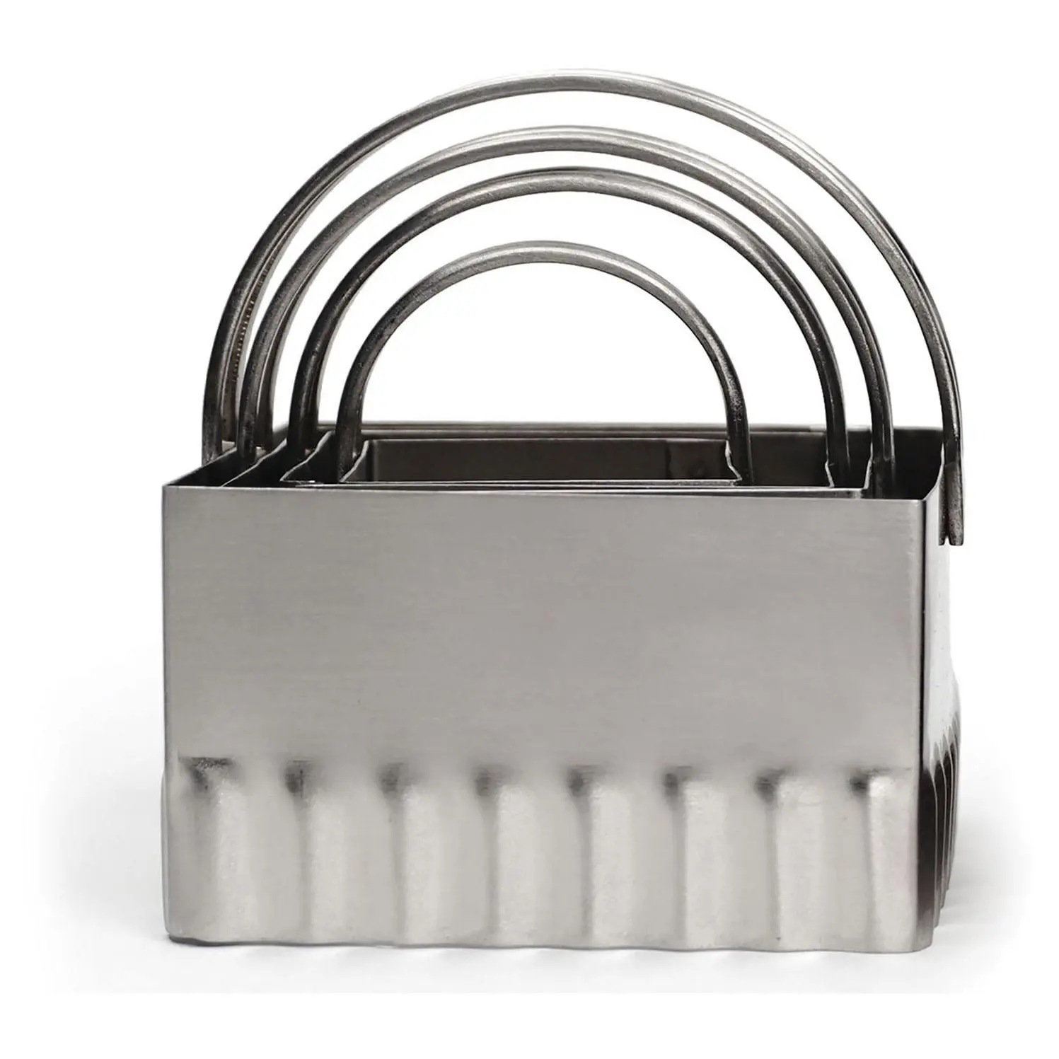 RSVP Set of 4 Square Rippled Biscuit Cutters