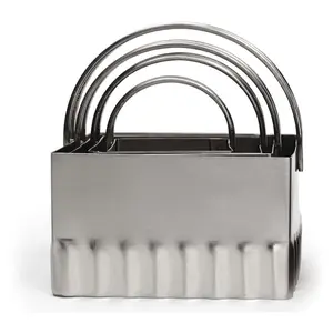 RSVP Set of 4 Square Rippled Biscuit Cutters