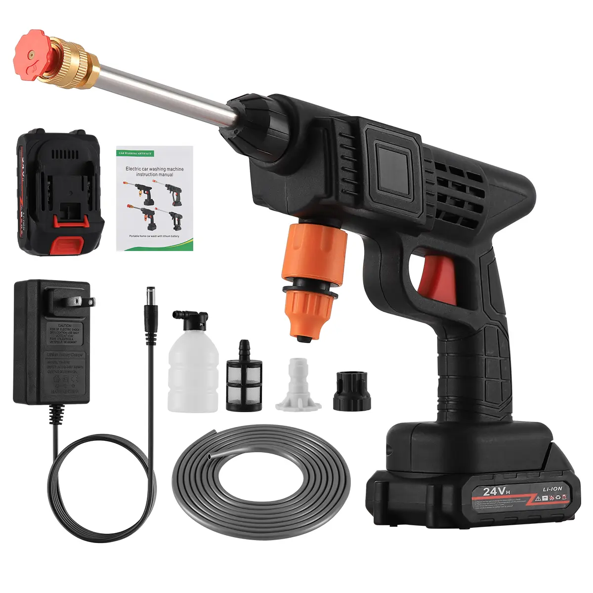 Cordless Portable High-Pressure Handheld ABS Electric Water Spray Gun Cleaning Tool, Extreme Water Pressure Tool with Included Batteries for Fences, Decks