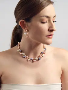 Alloy Crystal Statement Necklace Earrings Sets for Women Elegant Rose Gold Jewelryset for Bridal Bridesmaid Weddings Parties Evening Events Special Occasions