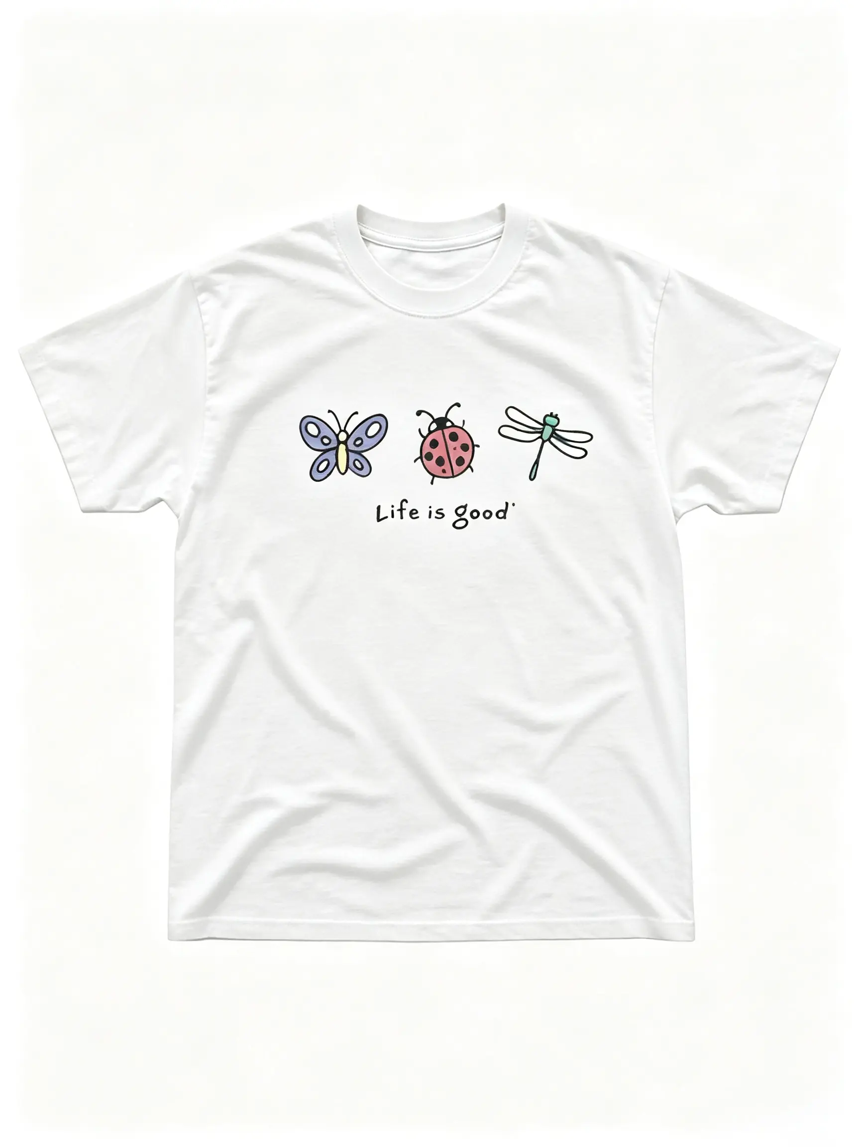 The Life Is Good Bug T-Shirt, Butterfly Ladybug Dragonfly Tee, Cute Insect Shirt, Gift For Woman, Gift For Men, Womenswear Top Underwear Streetwear, Trending Shirt