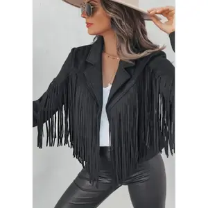 Faux Suede Fringe Jacket