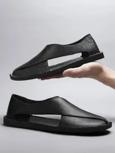 Men's Casual Sandals, Fashion Hollow Out Beach Shoes, Soft Sole, Handmade, Comfortable Footwear, Ideal for Daily Wear and Outdoor Activities