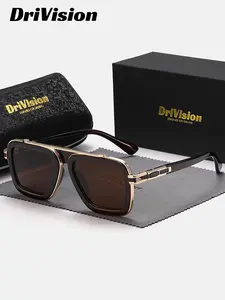 1 Pair Drivision Unisex Full Frame Geometric Frame Sunglasses Classic design, enduring appeal UV400 Trendy Styling Sunglasses for Driving