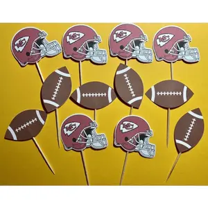 KC Chiefs inspired cupcake toppers