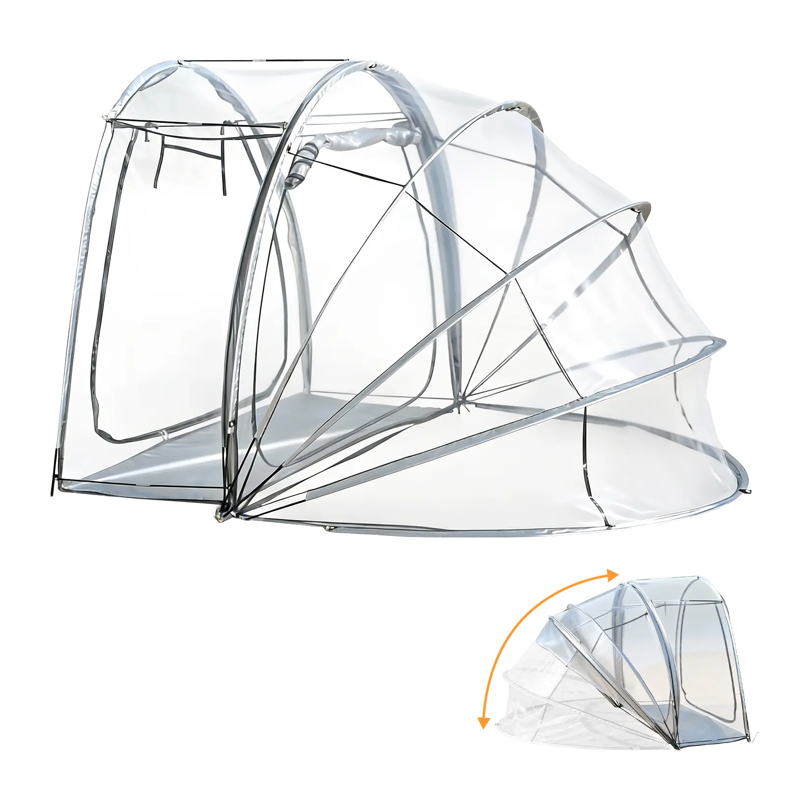 Explorinox 4-Person Sun Tent, All Weather Sports Tent, Instant Outdoor Bubble Tent, Rainproof Camping Sun Shelter, Portable Clear Screen House, 235x200x150cm