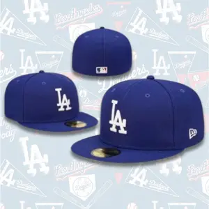 New Era 59FIFTY Fitted Los Angeles Dodgers Clean Cap – Solid Color, No Side Patch, Flat Brim Closed Back Hat