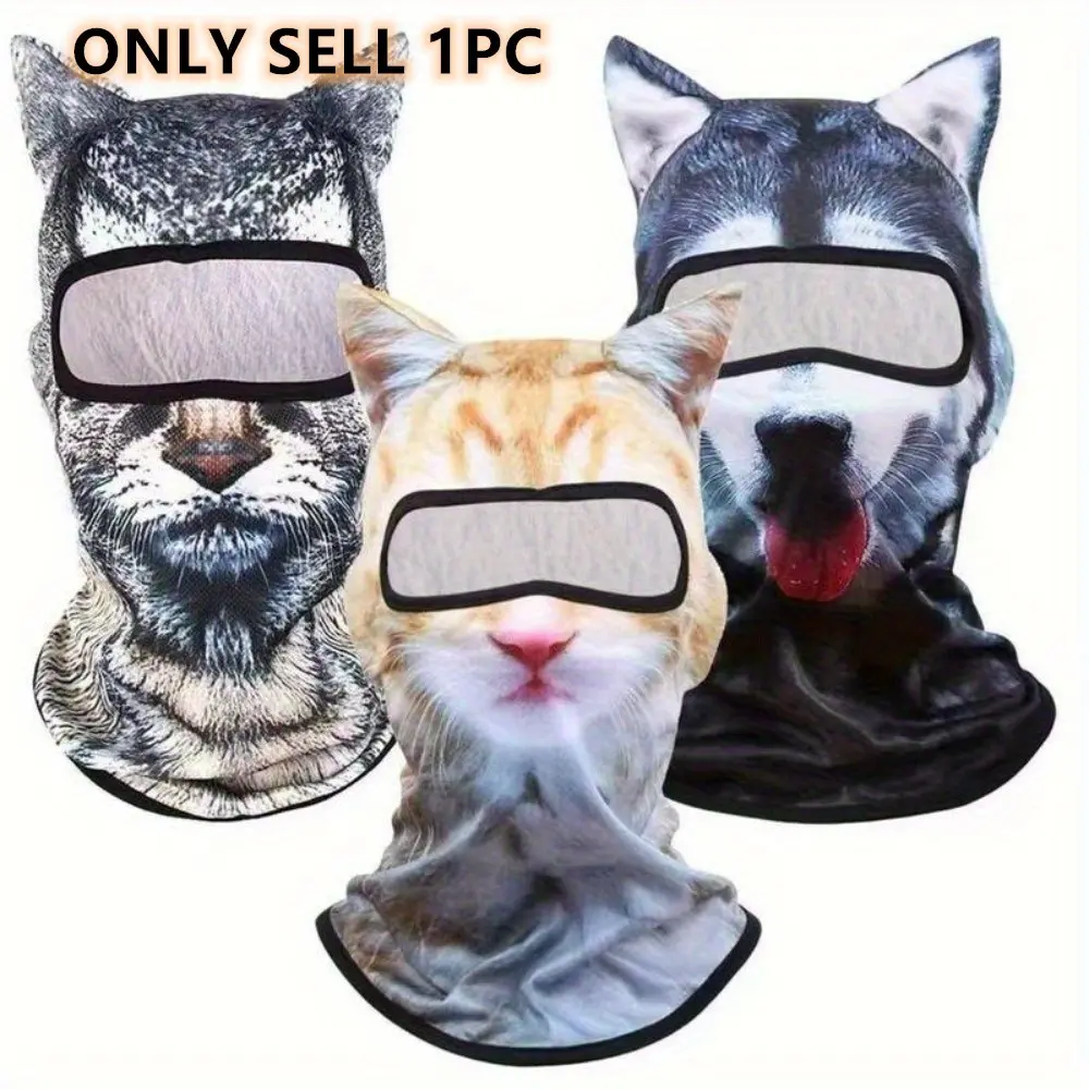 Realistic Masks Animal Head Mask 3D Cat Ski Balaclava Sheisty Face Mask with Ears, Cool Mask, Perfect for Music Festivals, Raves, Skiing & Halloween Parties, Unique Design!