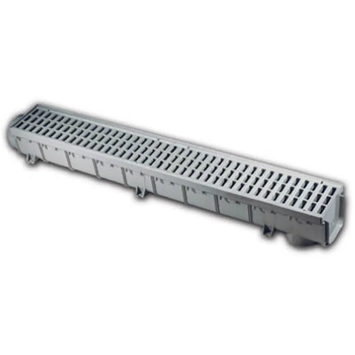 212 MAIN NDS 864G Interlocked Polyolefin Channel Grate & Drain Kit, Mechanical Interlock Joint, 5 in. x 1 m, 1 End Cap, Deep Profile Bathroom Fixture Accessories for Home Improvement Water Drainage, 5 In. X 1 Meter