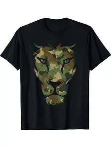 2026 New Arrival Camouflage Lion Head T-Shirt | Dad Gift Casual Tee Menswear Top Man Tshirt Streetwear Tropical Crewneck Shortsleeve