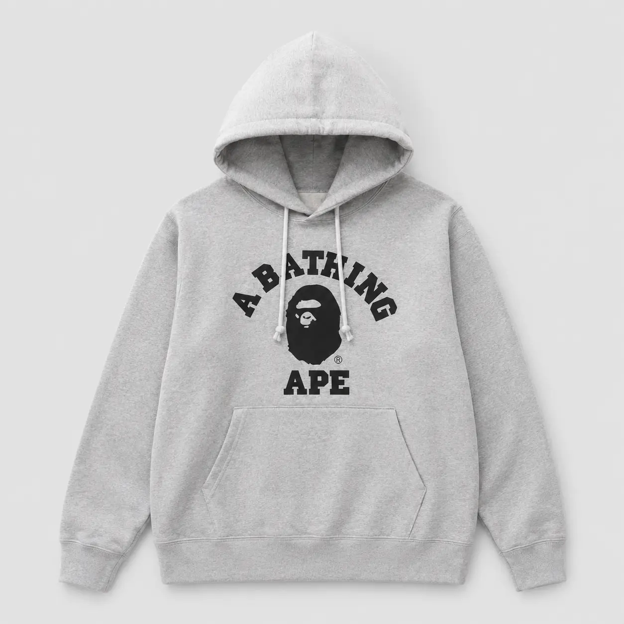 Men's Collegiate Ape Head Graphic Hoodie, Pullover Streetwear Sweatshirt with Bold Varsity Logo Print