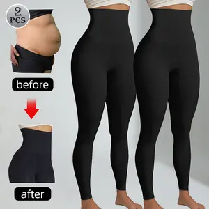 Two women's yoga leggings with high waist and abdominal design - suitable for squats and breathability - suitable for gym/Pilates/travel/gifts Womenswear Bottoms Comfort