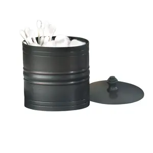 212 MAIN Oil Rubbed Brass Metal Bath Canister - NuSteel Bogart Modern Bathroom Fixture Accessory, 3.86 lbs Cotton Wipe Storage Container, Bathroom Supplies
