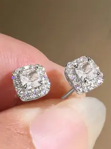 1 Pair Fashion Fine Studs Cubic Zirconia Stud Earrings For Women For Wedding Party Engagement Anniversary Jewelry Valentine's Day Gift