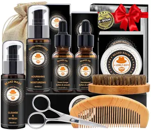 Beard Kit for Men Care w/Beard Conditioner, Wash, Oil, Balm, Brush, Comb,Birthday Fathers Valentines Gifts for Men Him Dad Husband Boyfriend Christmas Gifts Mens Stocking Stuffers