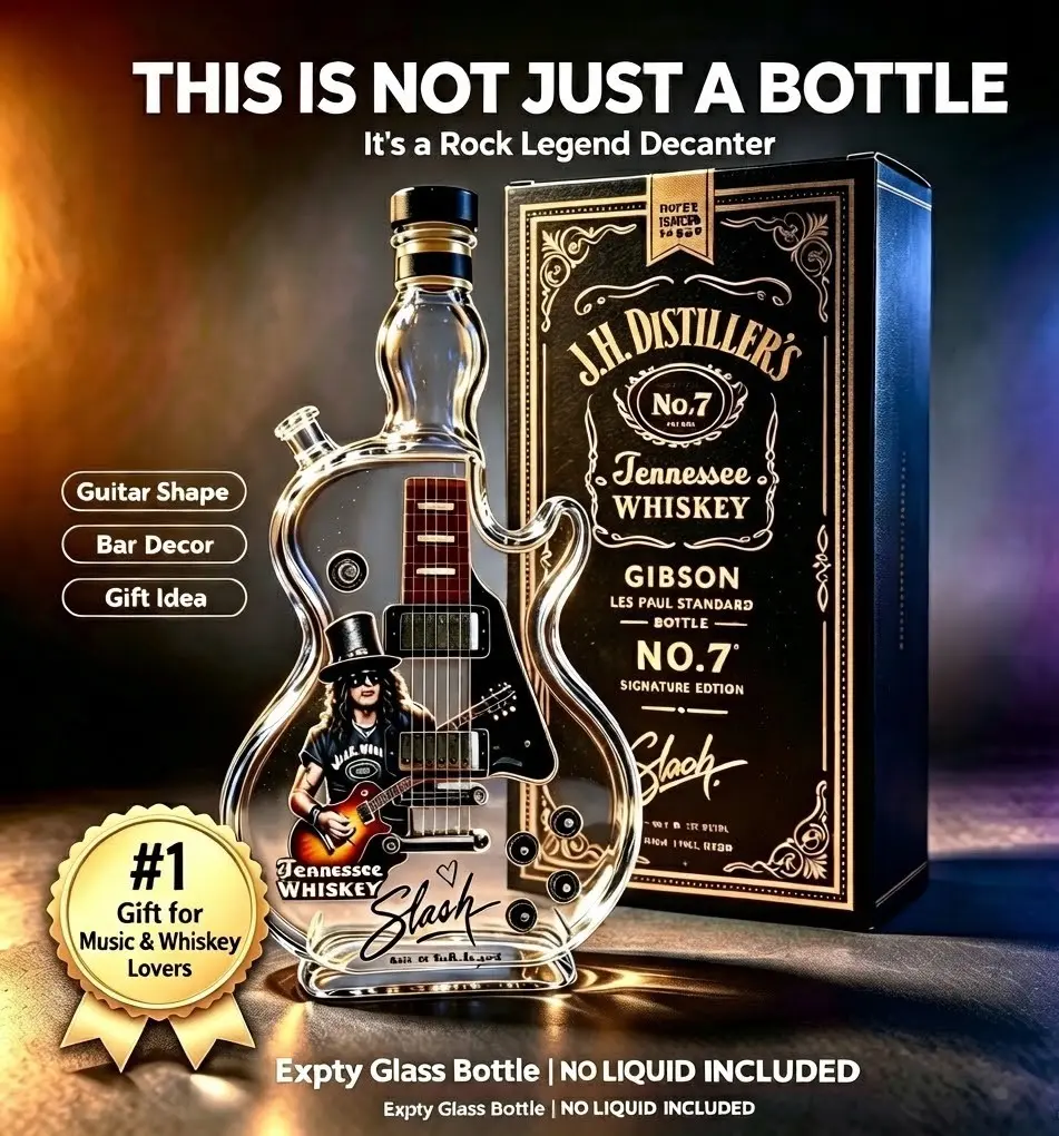 Guitar Whiskey Decanter Set with Luxury Gift Box - Vintage Rock 'N' Roll Glass Liquor Bottle for Bourbon, Scotch & Spirits - Unique Bar Decor & Gifts for Men, Rock Lovers, Father's Day, Birthday, Empty Decanter, No Alcohol Included