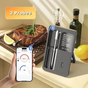 Dual-Probe Wireless Meat Thermometer, 328FT Bluetooth Digital Smart Cooking Thermometer for Grill, BBQ, Kitchen Gadgets, Utensil Stainless Stainless Steel