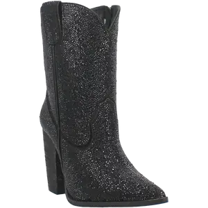 Dingo Ladies Neon Moon Black Rhinestone Booties DI567-BK