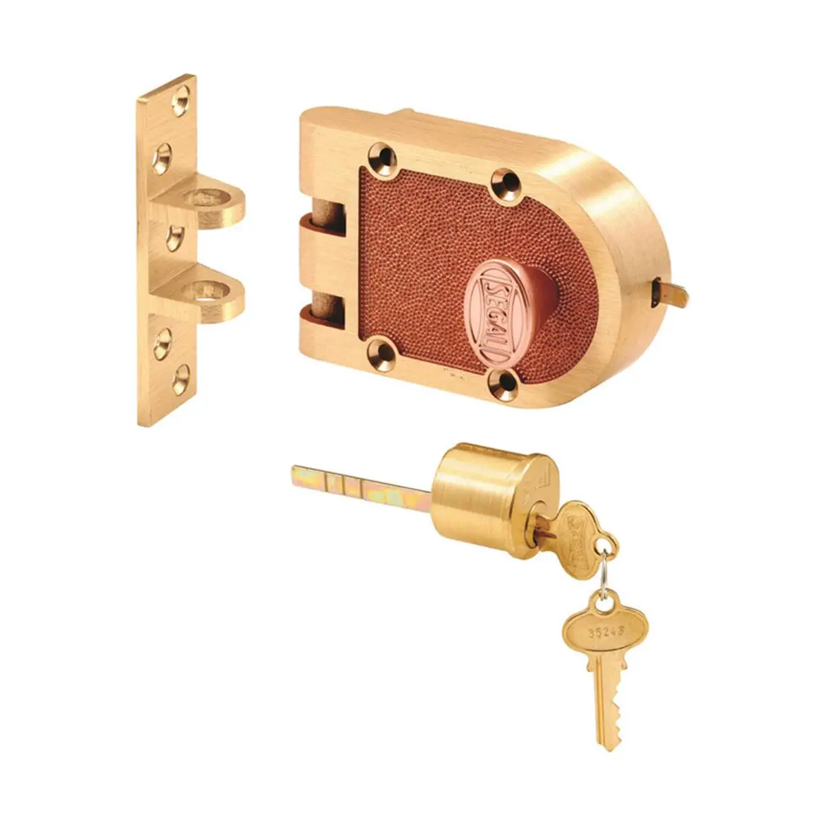 PRIME-LINE 5001284 Residential Single Cylinder Alloy Deadbolt Lock Set - Bronze Alloy, Brushed Brass Finish, Keyed Differently, Forced Entry Resistant, Antitheft, Fits 1-3/8 in Thick Wood/Metal Doors, 4.5 in Length