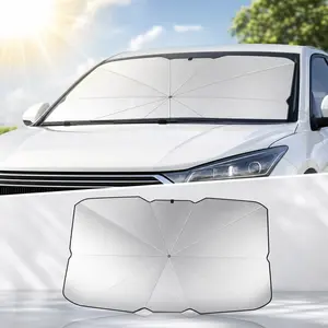 Foldable Car Windshield Sun Shade Umbrella, UV & Heat Block Front Window Sun Shield, Keep Vehicle Interior Cool, Universal for Sedan SUV Truck 55" x 31"