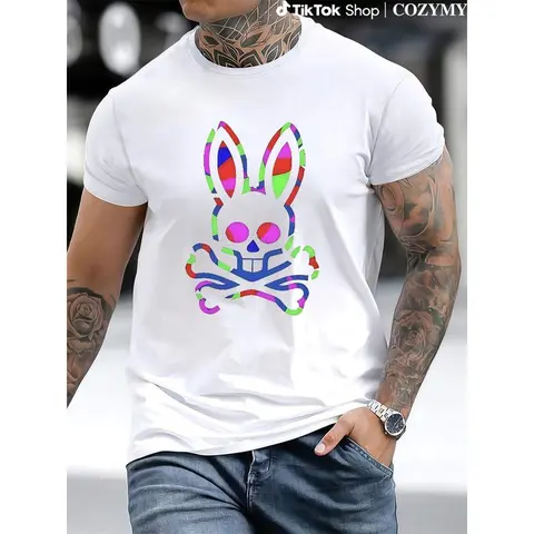 [100% Cotton] Men'S Simple Style  T-Shirt, Short Sleeve, Ideal For Casual Looks, Cartoon Print Crewneck Regular Fit Casual T Shirt Tops, Cool Graphic T-Shirts For Men Premium Quality Unique Graphic Art Tees, Streetwear  Golf Gift T-Shirt For Men And Women