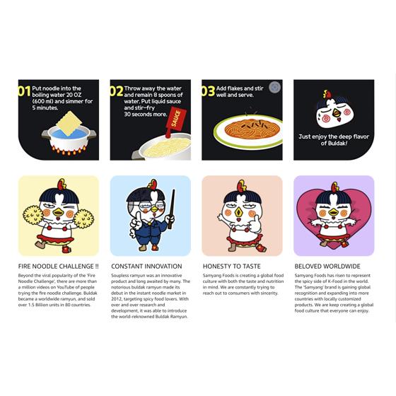 Samyang Buldak Spicy Ramen, Hot Chicken Ramen, Korean Stir-Fried Instant Noodle, Original, 1 Bag with 5 Pack