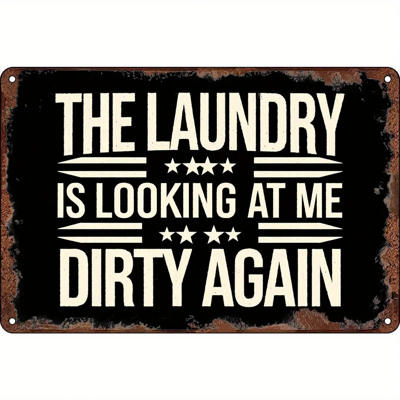 8x12in Vintage Rectangular Tin Wall Hanging Plaque - Traditional Steel Farm Style Specialty Plaques & Signs, Multipurpose Indoor Non-Electric Home Decor Accessory for Farmhouse Laundry Room, 8X12inch, Farm Style Speciality Plaques & Signs