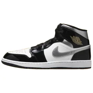 Jordan 1 Mid Se Patent Black White Metallic Silver Metallic Gold HV0789-010