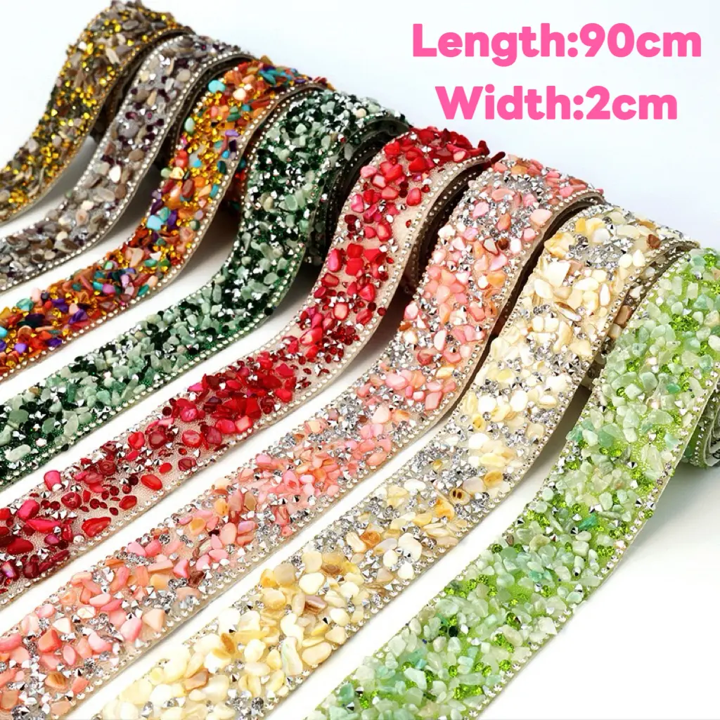 Self-Adhesive Resin Rhinestones, Colored Hot Diamond Stickers in Sparkly Stripes for DIY Fashion on Clothes, Bags & Hats