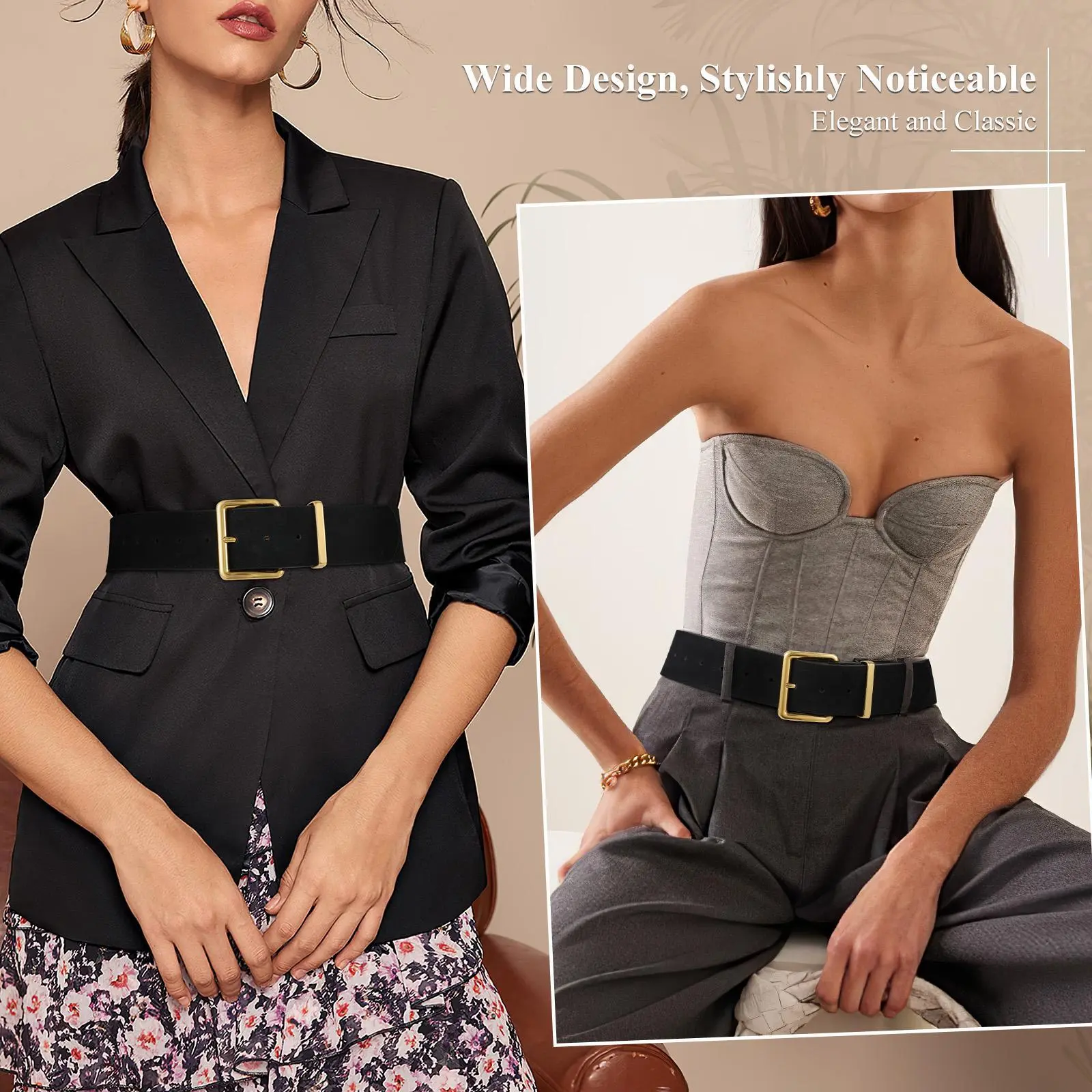JASGOOD Women Wide Chunky Belt for Dresses Fashion Thick 