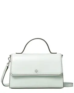 Tory Burch Emerson Shiny Textured Mini Top Handle Leather Crossbody