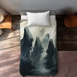MWW C1DCTXLWZN5PV7 Cursed Lands Black Twin Size Extra Long Duvet Cover - Stylish Home Decor