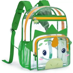 GJ-SQ-CPB006 Clear Backpack for School Kids Clear Bookbag Heavy Duty 15 Inch See Through Backpack Unicorn Transparent Bag for Girls
