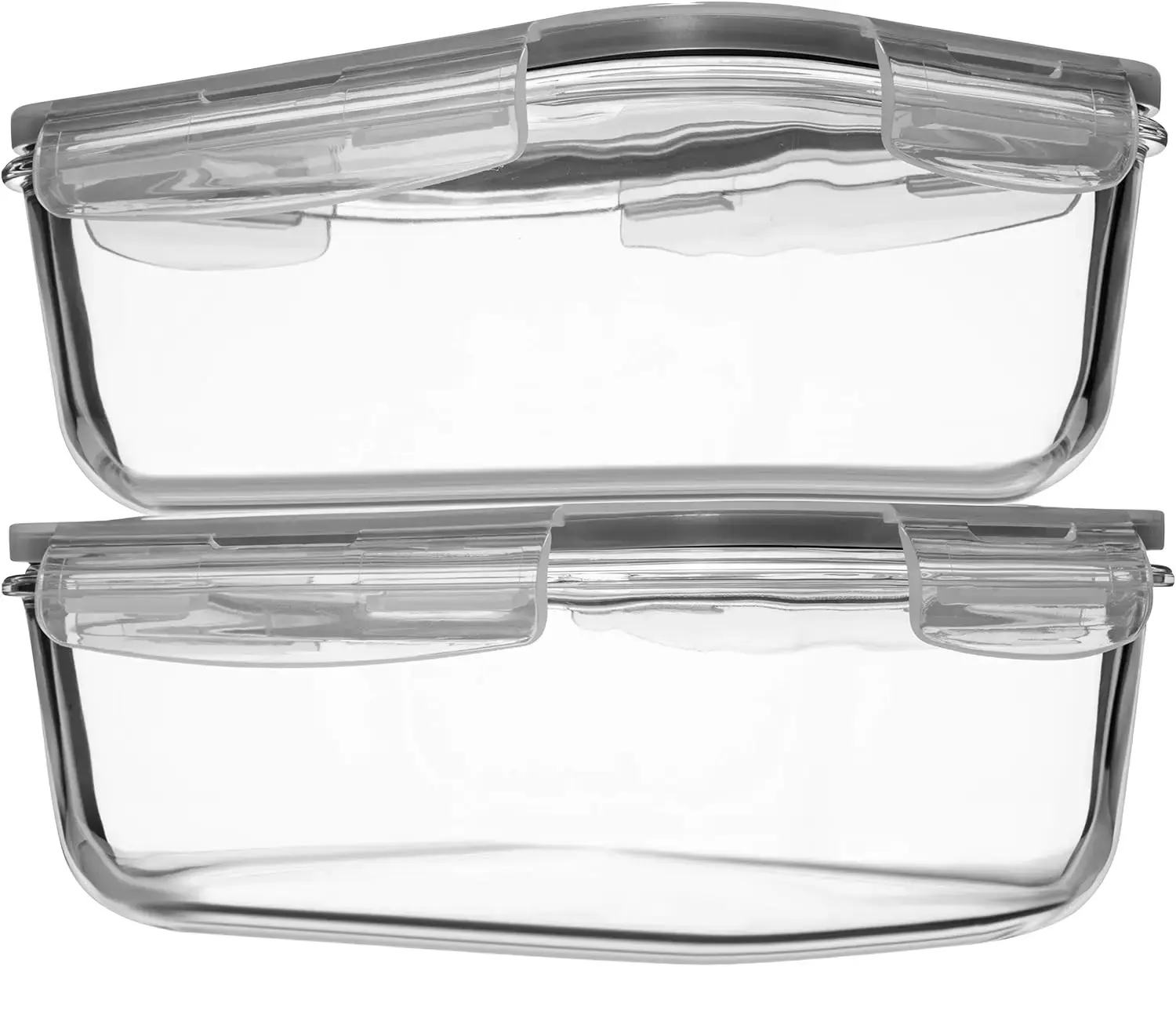 8 Cups/ 63 Oz 4 Piece (2 containers + 2 Lids) Large Glass Storage/ Baking  Containers with Locking Lids . Ideal for Storing food, vegetables or  fruits. BPA Free & Leak Proof - Microwave, Oven Safe - TikTok Shop