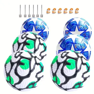 6pcs Size 5 Soccer Balls for Outdoor Training - Colorful PU Sports Equipment, Ideal for Family Activities, Birthday and Christmas Gifts (Includes Air Needle*6, Ball Net*6), Soccer Accessories