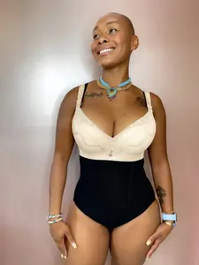 Strapless Bikini Style Body Shaper Faja Mid Thigh Shaper Shapewear Corset Waist Cincher Plus Size Shaper Wedding Shaper Birthday Faja No Leg Shaper Girdle After Baby Everyday Shaper Comfortable Butt Lift Removable Strap